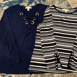 Two Michael Kors Long Sleeve Tops